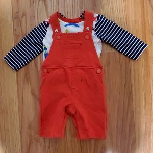 Mini Boden Overalls and Shirt Set